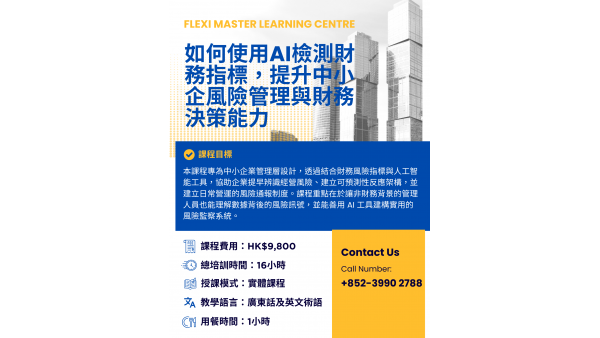 如何使用AI檢測財務指標，提升中小企風險管理與財務決策能力課程
